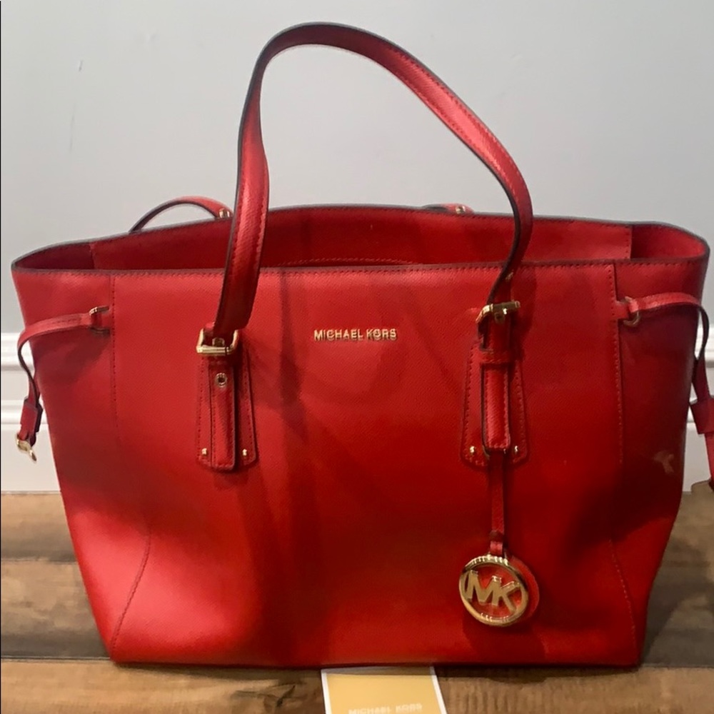 Michael Kors Red Leather Bag